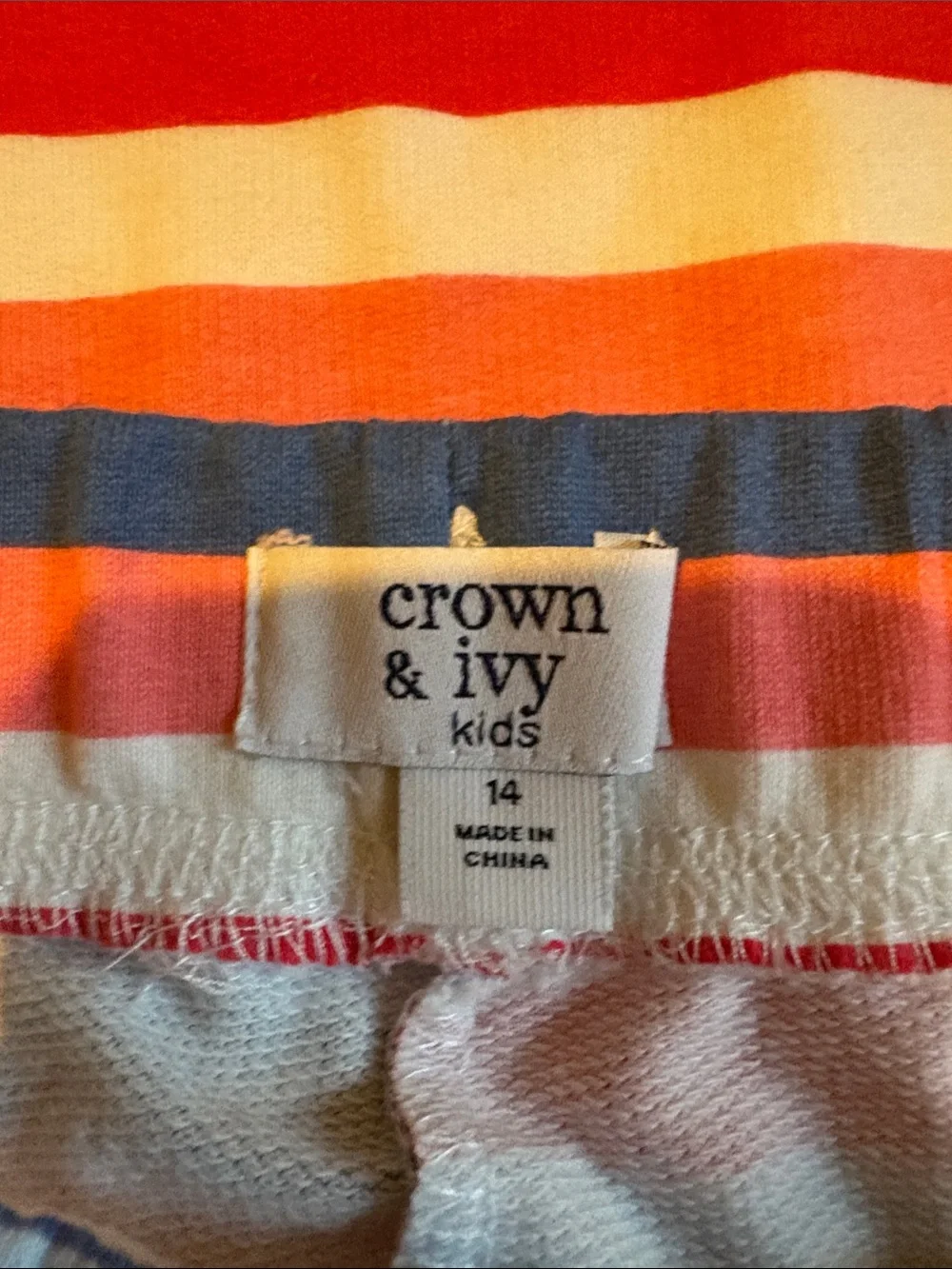 crown & ivy Girls' Striped Rashguard Set in Pink, Blue & White